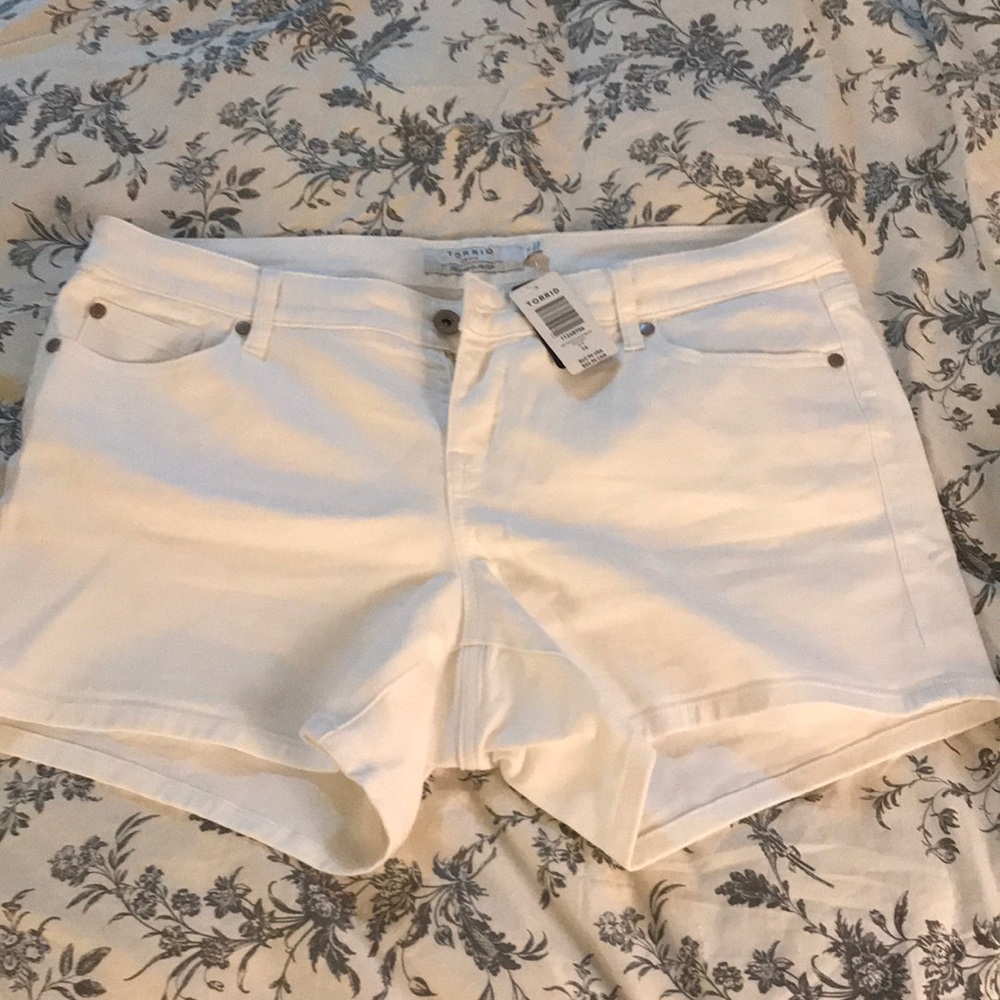 Torrid white denim shorts